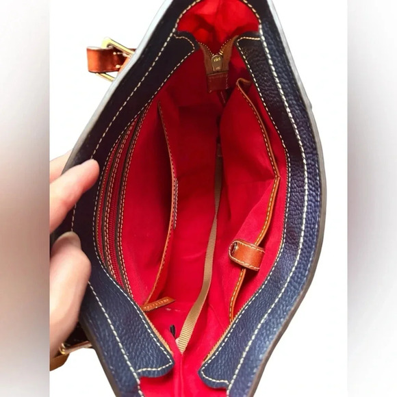 Dooney & Bourke Pebble Grain Leather Small Lexington Bag in Black and Brown - Picture 10 of 17